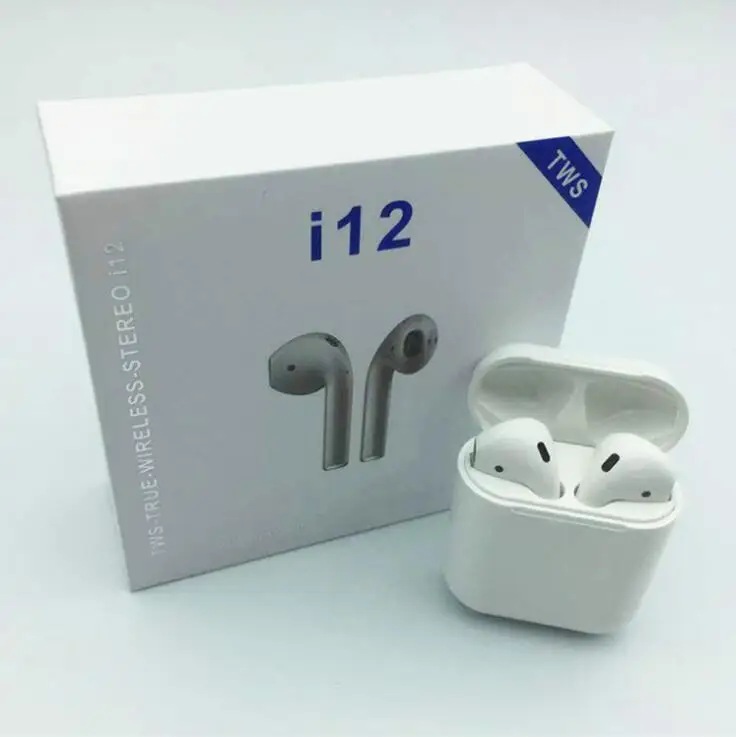 White-i12 i12, TWS, беспроводные, Bluetooth 5,0, наушники, спортивные, с защитой от пота, наушники, сенсорные, портативные, наушники для i10, i20, TWS, i30, i60, i80 - Цвет: White-i12