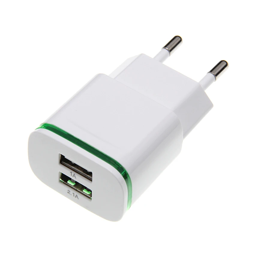 Высокое качество 2 порта USB зарядное устройство с кабелем 2A настенный адаптер для