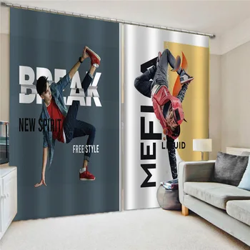 

Decoration Home Dancing Boy Fashion Curtains For The Living Room Bedroom Custom 3d Photo Stereoscopic Tulle On The Window