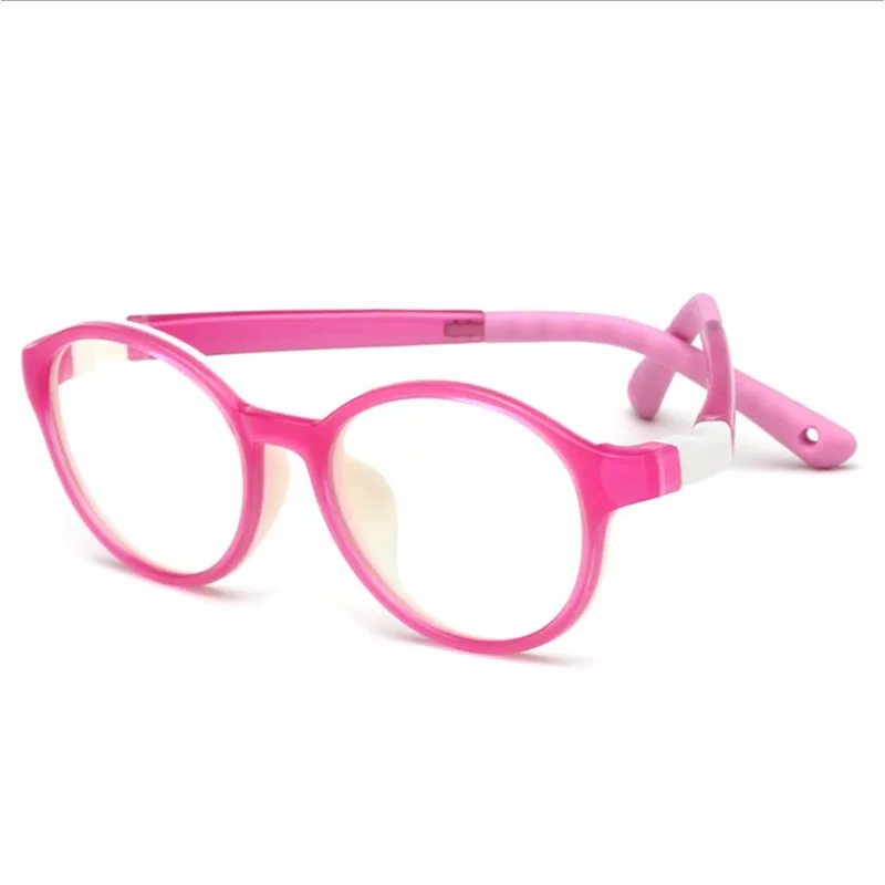pink Модные детские стеклянные рамки для детей TR90 близорукие стеклянные рамки для мальчиков и девочек оптические рамки - Цвет оправы: pink