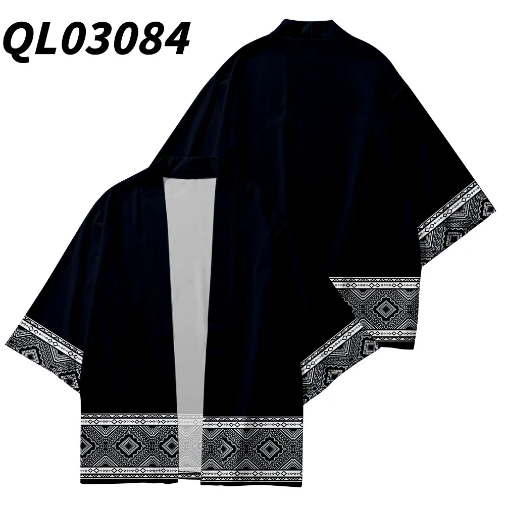 

Plus Size 6XL Men Beach Cardigan Cosplay Haori Yukata Harajuku Tops Japanese Style Kimono Streetwear Robe