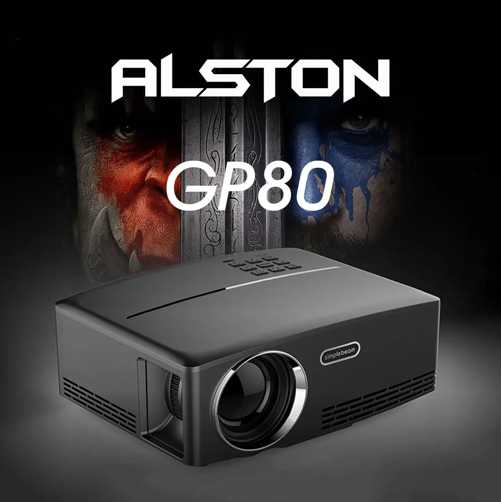 ALSTON GP80/GP80UP HD светодиодный проектор 1800 люмен Android 6,0 светодиодный WiFi видео проектор портативные интеллектуальные проекторы с подарком