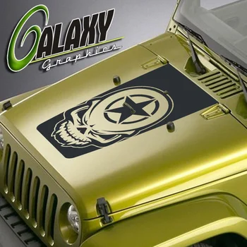 

For Universal Wrangler Blackout Hood Decal Army Star Skull #3 - Vinyl Sticker