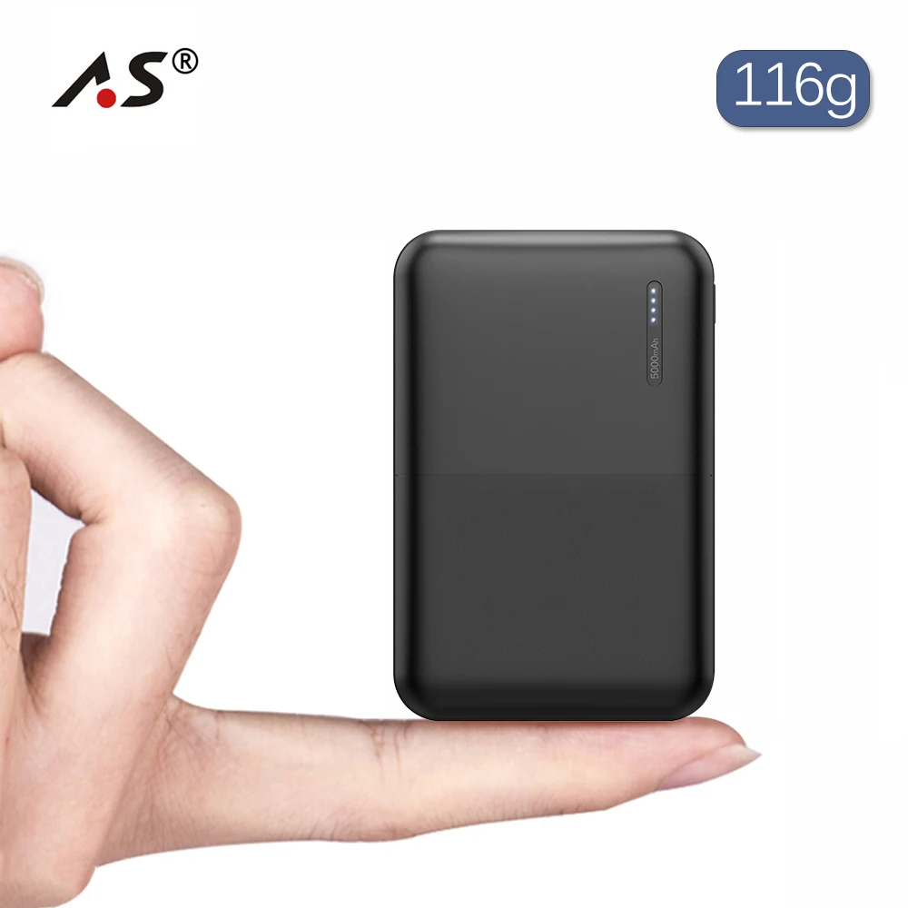 Внешний аккумулятор A.S mi ni 5000 мАч для Xiaomi 9 8 Дополнительный внешний зарядное