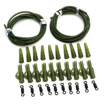 MEGA DEAL ❤️ 32pcs Carp Fishing Accessories Kit Rubber Lead Clips Anti Tangle Sleeve Quick Change Rolling Swivels Carp Rig Making Tackle - discount item 49% OFF Sports & Entertainment