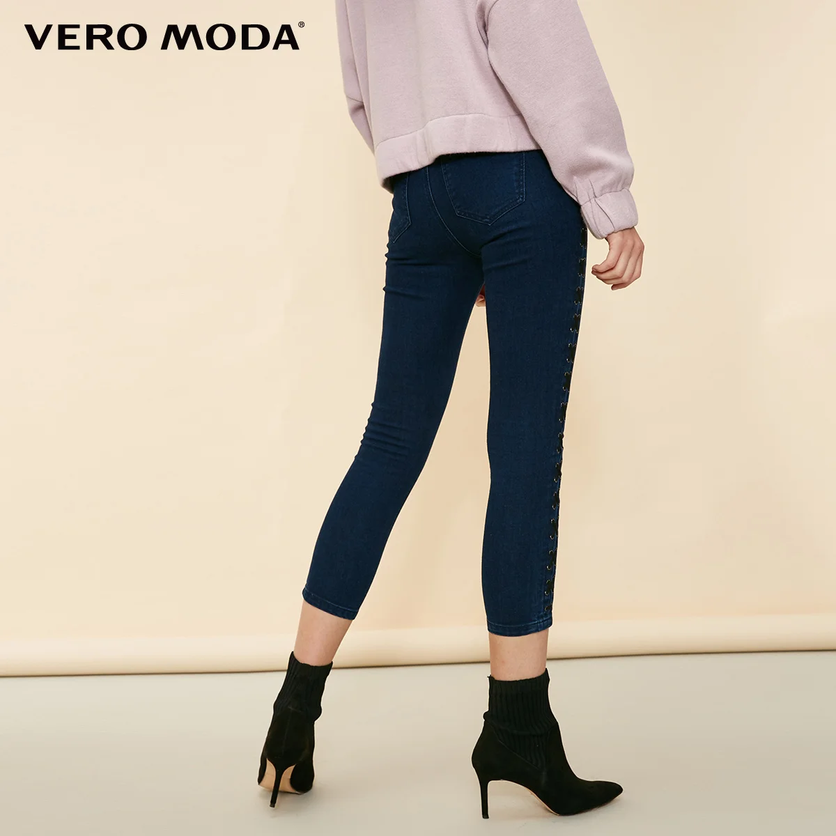Vero Moda Новое поступление женские джинсы капри со средней талией на шнуровке | 31836I505
