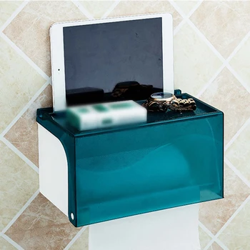 

Wall Mounted Toilet Paper Box Moisture Proof Home Living Room Bathroom Kitchen Decor Tissue Shelf Holder