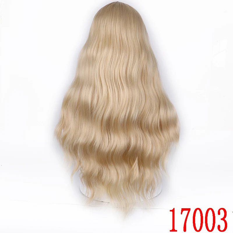 MERISI волосы 26 Ins длинные волнистые смешанные светлые женские парики термостойкие синтетический длинный прямой парики для женщин афро-американских - Цвет: 17003