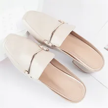

High Heels Mules Shoes Women Block Heel Square Toe Slip on Outdoor Slippers Slingback Ladies Slides Shoes Loafers Plus Size