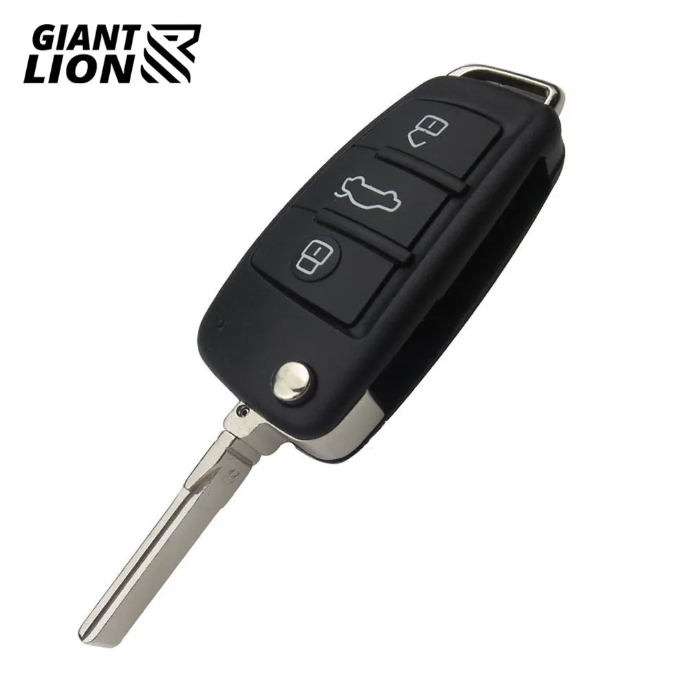 3 Кнопка Складные дистанционного Флип ключа автомобиля Дело Shell Fob для Audi A2 A3 A4 A6 A8