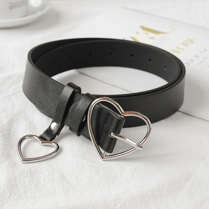 New sweetheart buckle with adjustable ladies luxury brand cute Heart-shaped thin belt high quality punk fashion belts | Аксессуары для