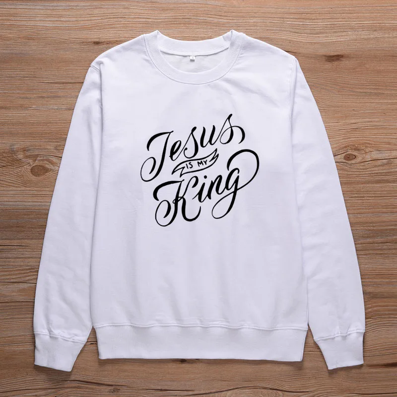 ONSEME Jesus Is my King Женская толстовка с круглым вырезом и длинным рукавом, Пастельная одежда размера плюс, женская одежда S-129
