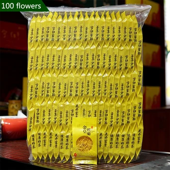 

A Bag Flower Tea Chrysanthemum Tea Gold Silk Royal Super Premium Tongxiang Chrysanthemum Tea Leaves Fire Healthy Food 100 Bags