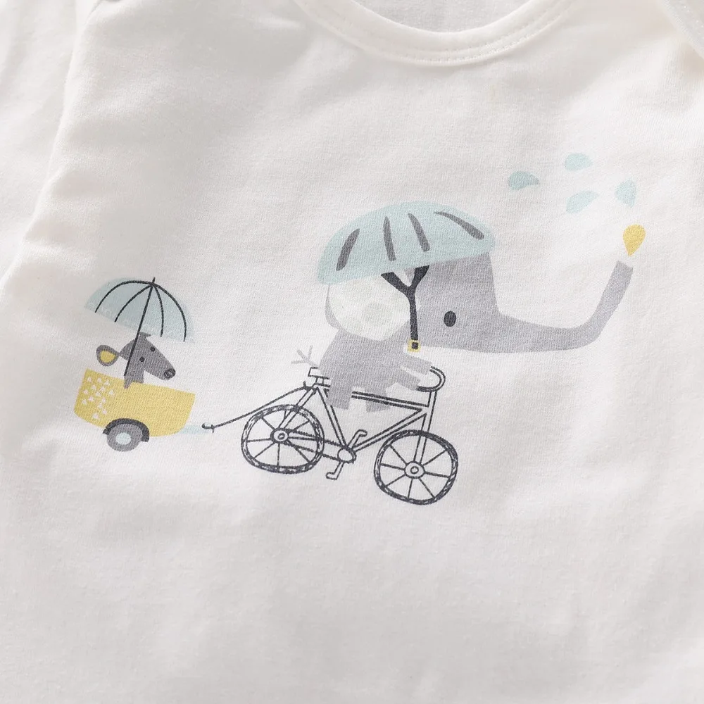 Lovely Newborn Baby Girls Clothes Sets elephant 3Pcs Long Sleeve Romper+Floral Pants+ Cap Baby Girl Autumn Cotton Outfits