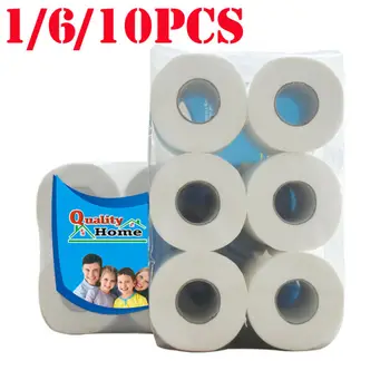 

New Home Tissue Paper 10 Rolls 2-Ply Toilet Paper Bulk Rolls Bath Tissue Household Bathroom Soft White Toilet Paper 2020