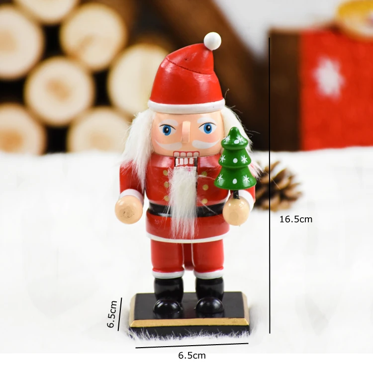 Santa claus Деревянные фигурки счастливого Нового года Счастливого Рождества День рождения фестиваль подарок стенд Щелкунчик кукла Рождество украшение для дома - Цвет: Santa claus