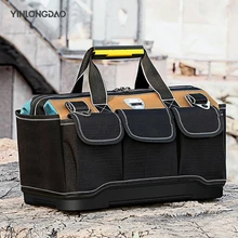 Sac à outils pour électricien Portable, sac de rangement d'outils, réparation multifonction Installation toile grande boîte à outils épaisse poche de travail