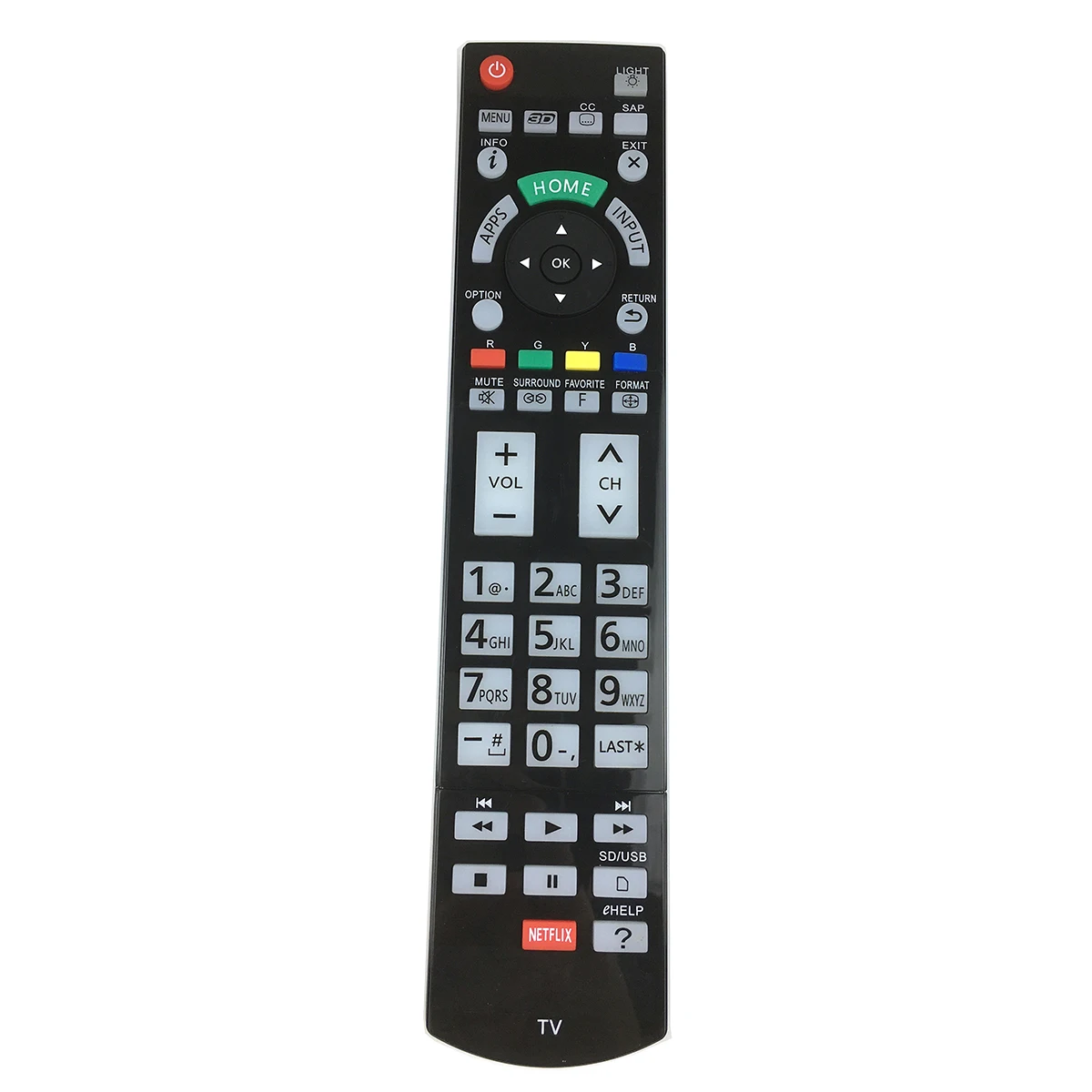 

N2QAYB000862 Replace Remote for Panasonic TV TC-P55VT60 TC-P60VT60 TC-P65VT60 TC55DT50 TCL42ET5 TCL47DT50 TCL47ET5 TCL47WT50