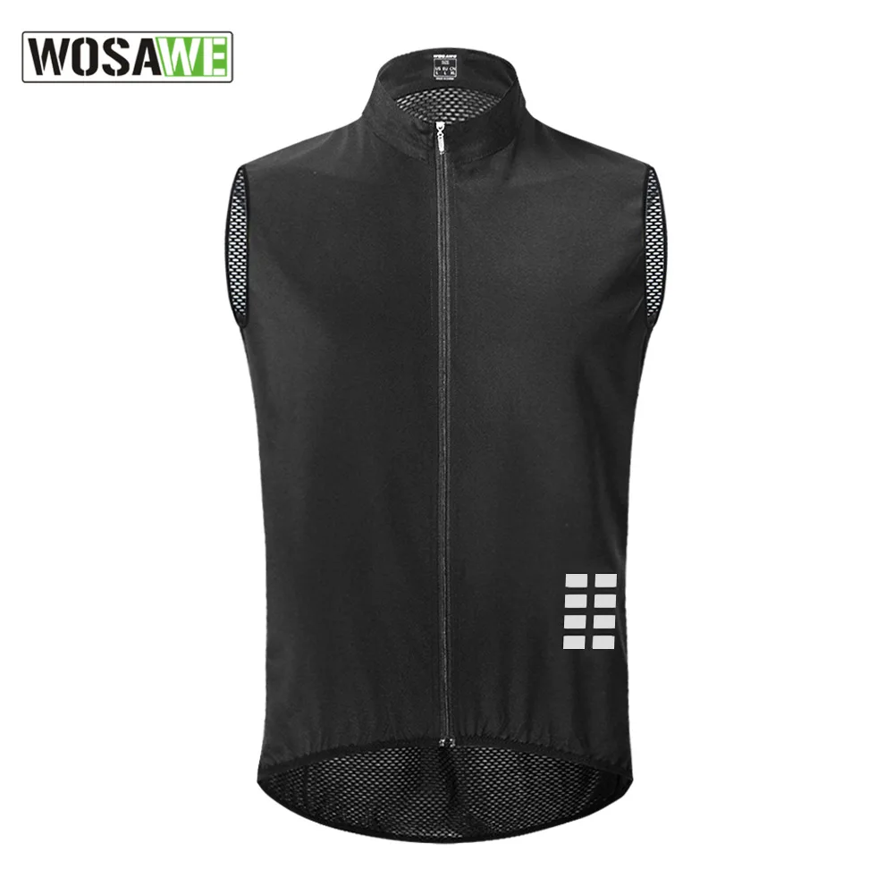 

WOSAWE Cycling Jacket Men Sleeveless Cycle Vest Reflective Breathable Coat Bicycle MTB Road Bike Jersey Windstopper Jacket