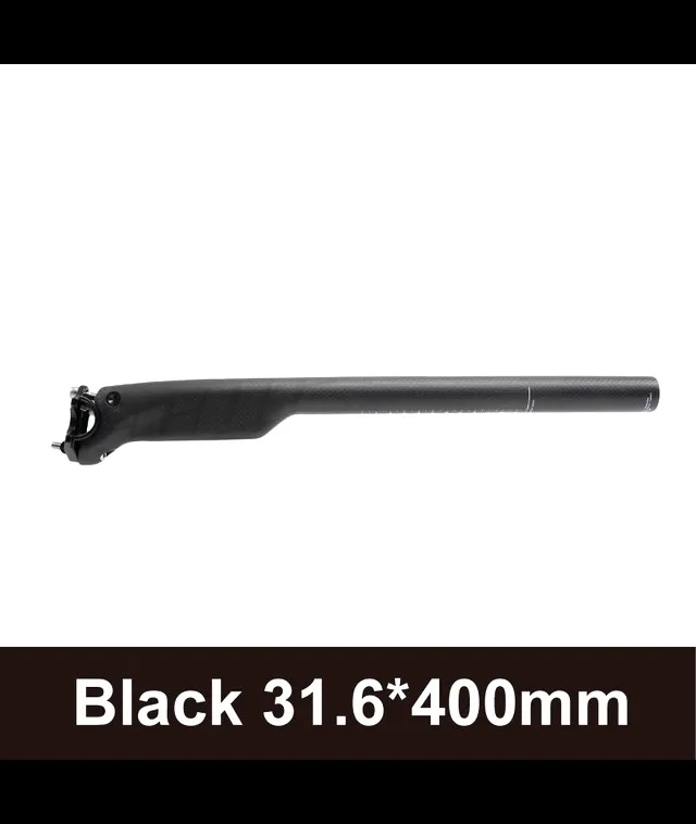 Carbon Fiber Seat Post MTB Mountain Bike Road Bicycle Ultralight Seat Tube 27.2-30.9-31.6mm*350mm/400mm Bike Seatpost Cycling - Цвет: 31.6x400mm Black