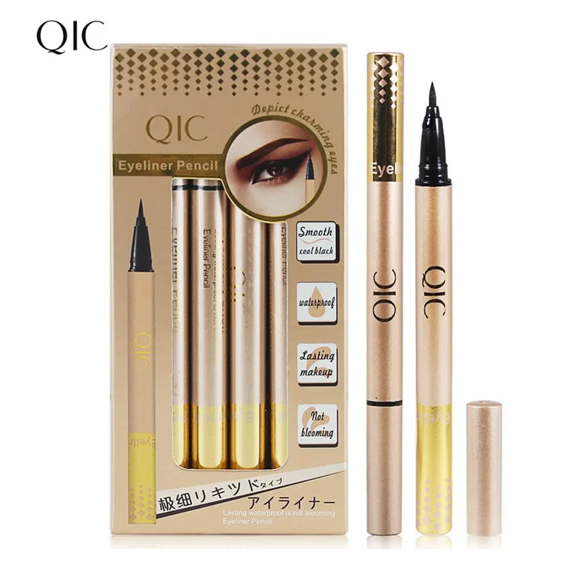 Водостойкая черная жидкая подводка для глаз QIC карандаш макияжа с защитой от