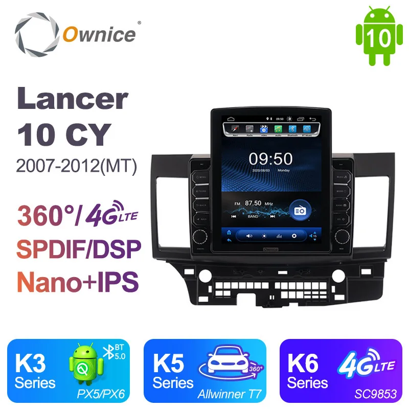 Carplay IPS Ownice Android 10 0 Автомагнитола для Mitsubishi Lancer CY 2007- 2012 GPS автомобильная
