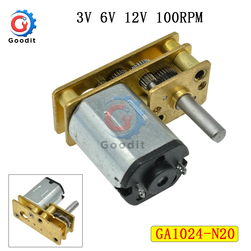 GA1024-N20 24GM-N20 DC Шестерни мотор 100PRM 3 V/6 V/12 V для игрушка «Робокар Поли» для лазерной обрезки модели самолета двигателя игрушки снижение низкая Скорость игрушечный мотор