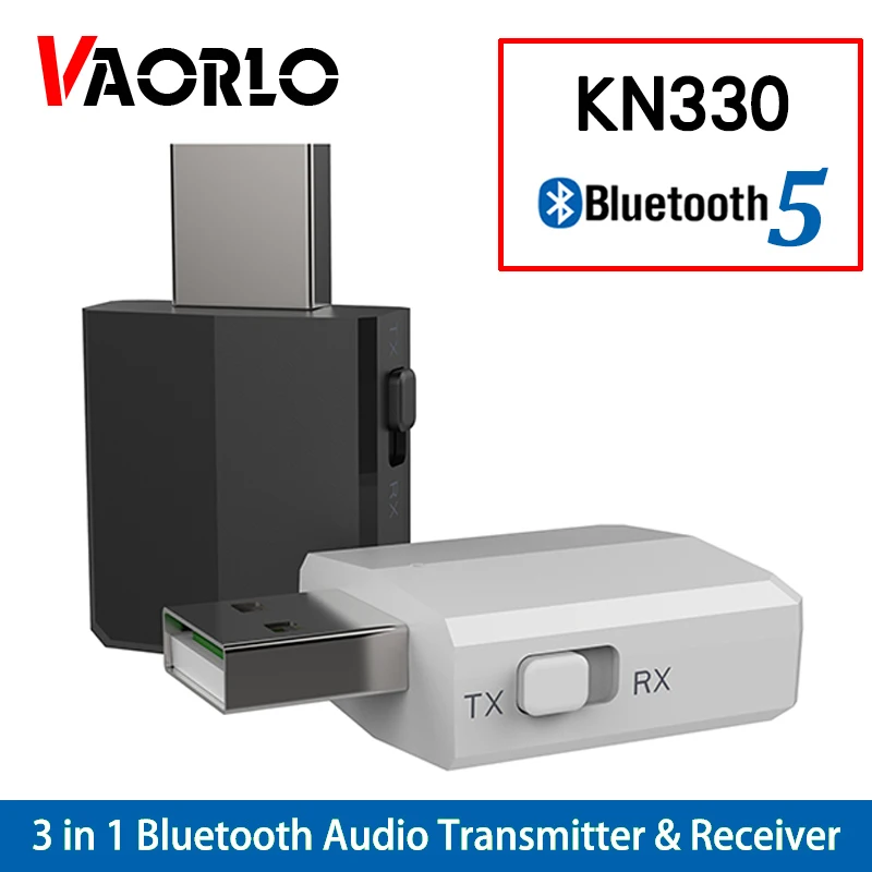 Receptor y transmisor de Audio y música para coche y TV, conector AUX 3 en 1, USB, Bluetooth 5,0, BT, 3,5mm, adaptador inalámbrico de Audio estéreo, KN330