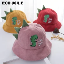 Вечерние детские шапки-ведерки в виде динозавра; шапка в стиле k pop bob; осенне-зимняя теплая шапка для мальчиков и девочек; шапка в рыбацком стиле для рыбалки