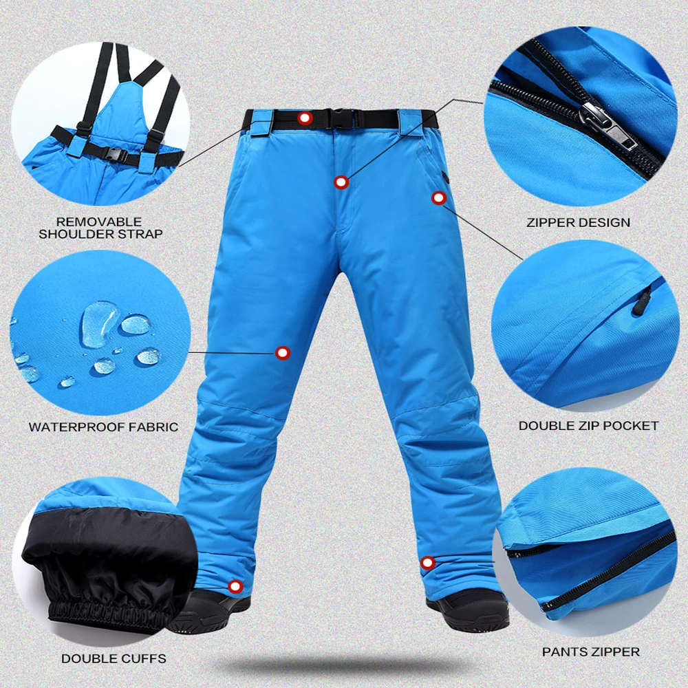 Ski Suit Men Winter New Outdoor Windproof Waterproof Thermal Snow Jacket And Pants Clothes Skiing And Snowboarding Suits Brands