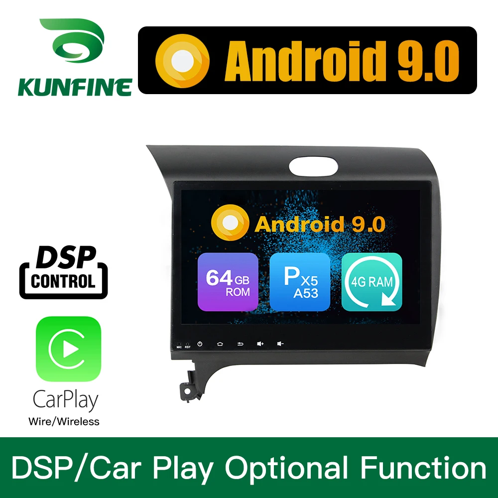 Android 9,0, четыре ядра, 4 Гб ОЗУ, 64 Гб ПЗУ, автомобильный DVD, gps, мультимедийный плеер, стерео, без Дека, для KIA K3, 2012-, радио, Wifi