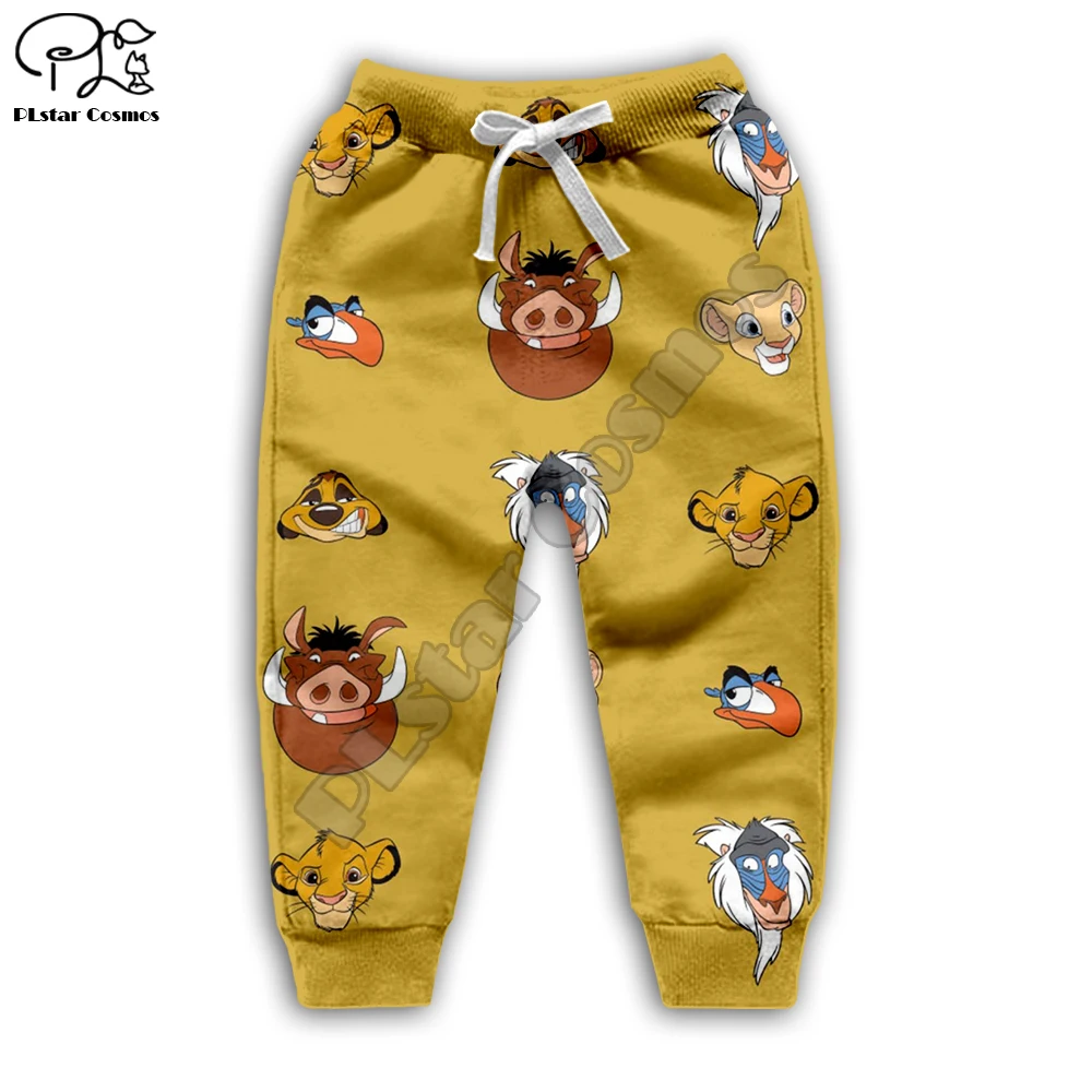 Детские толстовки с капюшоном с Simba из мультфильма «Король Лев» детские толстовки на молнии с 3D-принтом nala Pumbaa MATATA для мальчиков и девочек, пуловер, штаны