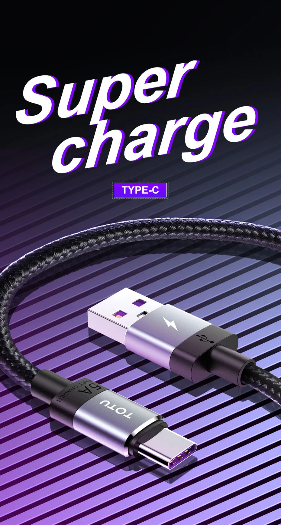 TOTU usb type C кабель 5A для huawei samsung Galaxy S10 Plus Быстрая зарядка Micro USB кабель 2.4A для Xiaomi Tablet Android кабель