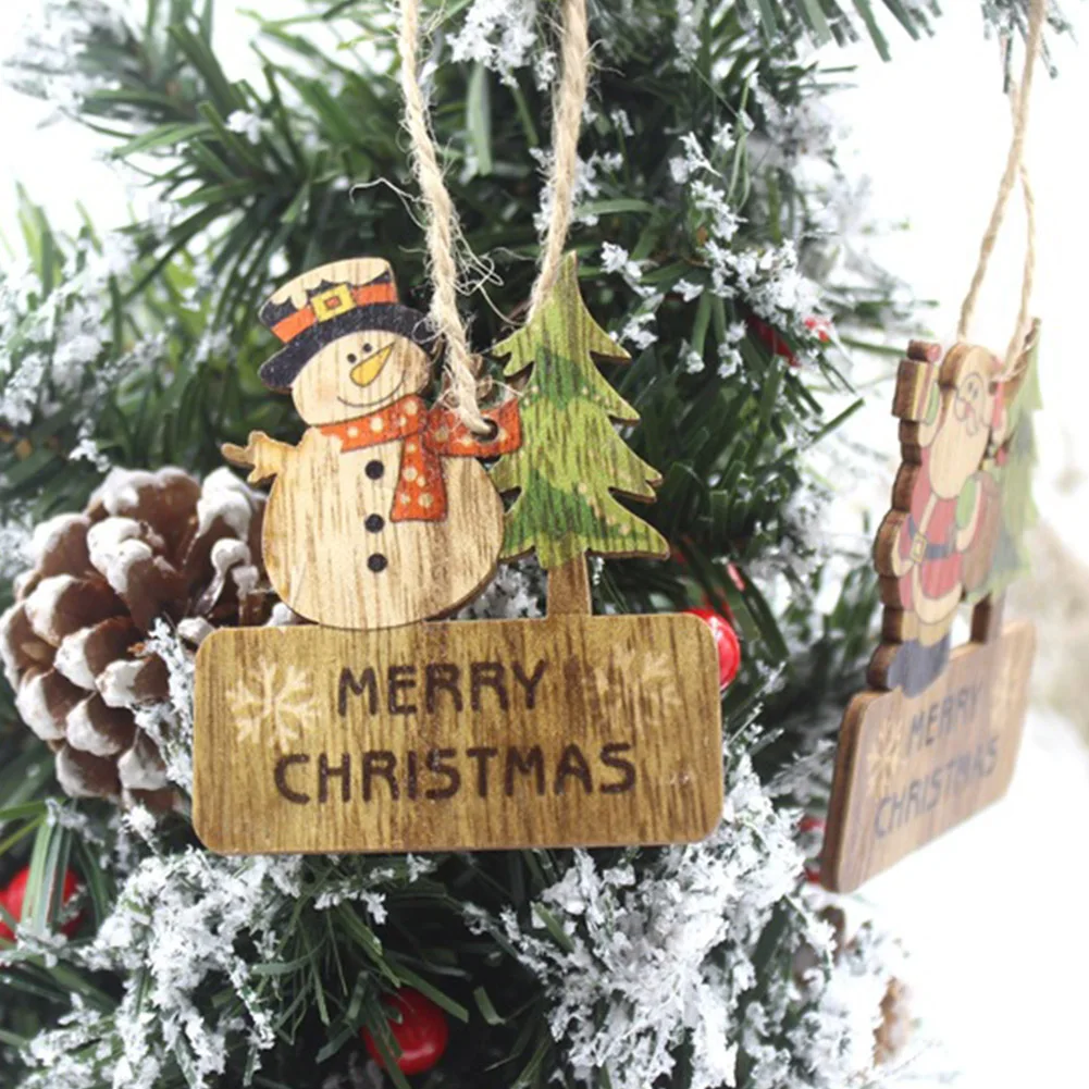 3 шт. Deco Noel натуральная Деревянная Рождественская елка орнамент деревянная подвеска Рождественский подарок Noel Рождественское украшение для дома Navidad