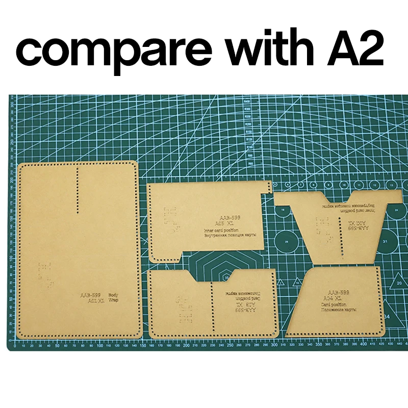 1Set DIY Kraft Paper Template Fashion Passport Holder Double Card Storage Bag Leather Craft Pattern DIY Stencil Sewing Pattern