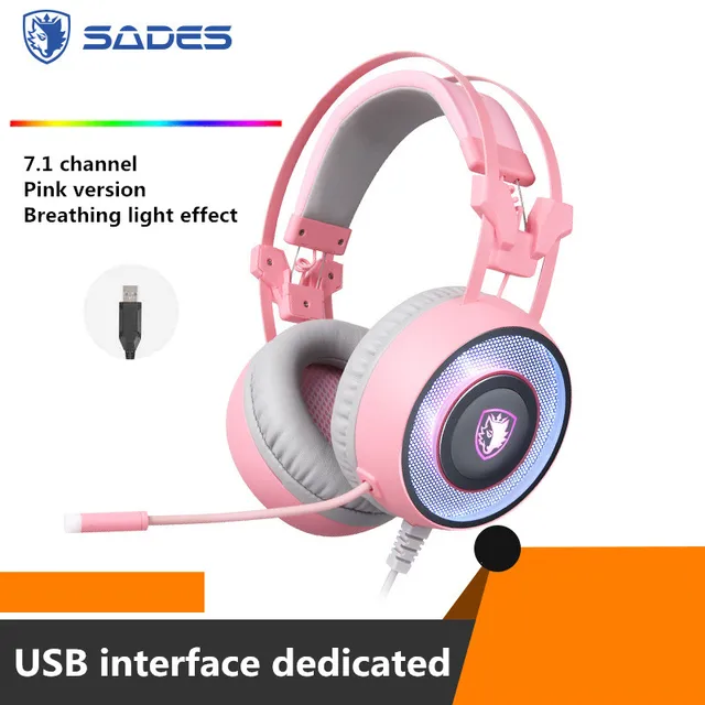 Sadea G60 wired gaming headset with 