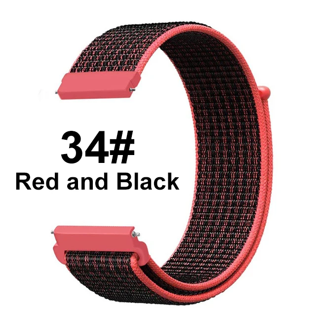 Red and Black Ремешок для Galaxy Watch 46 мм, нейлоновый сменный спортивный ремешок для Galaxy Watch 42, застежка для браслета на липучке для активных часов 2 1 - Цвет ремешка: Red and Black