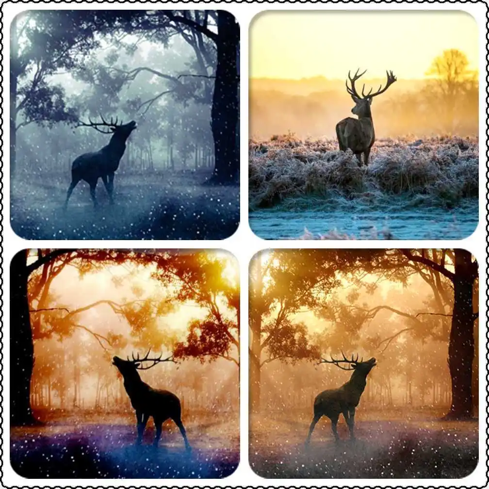 

Reindeer Deer Full Drill Square/Round Scenery Animal Diamond Embroidery 5D Diamond Painting Diamond Mosaic Rhinestone Picture