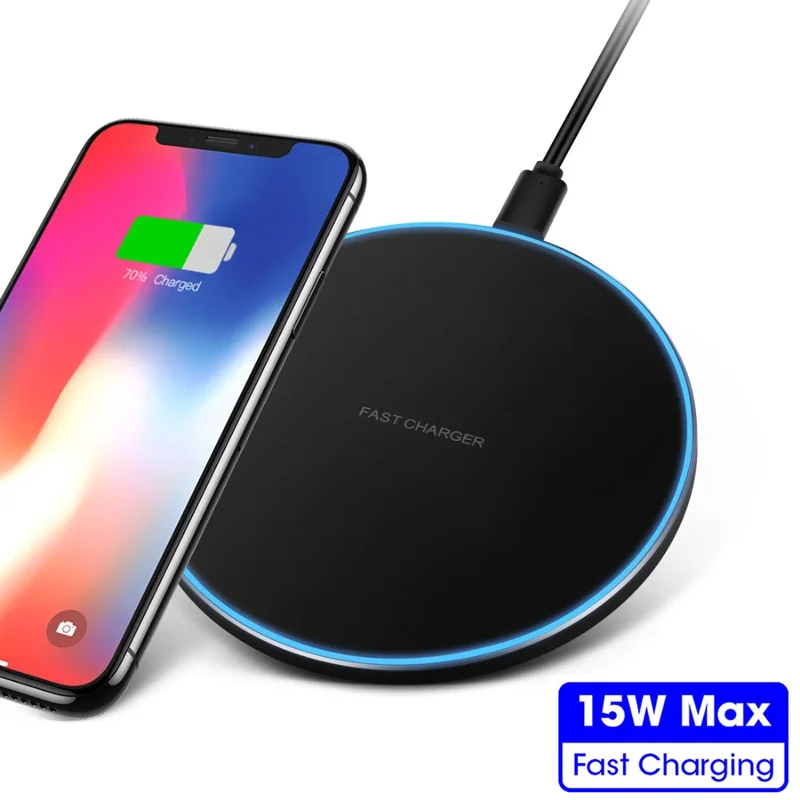15 Вт Qi Беспроводное зарядное устройство для Samsung S8 S9 S10 iPhone X XS MAX XR 8 11 Xiaomi Mi 9 Huawei P30 Pro