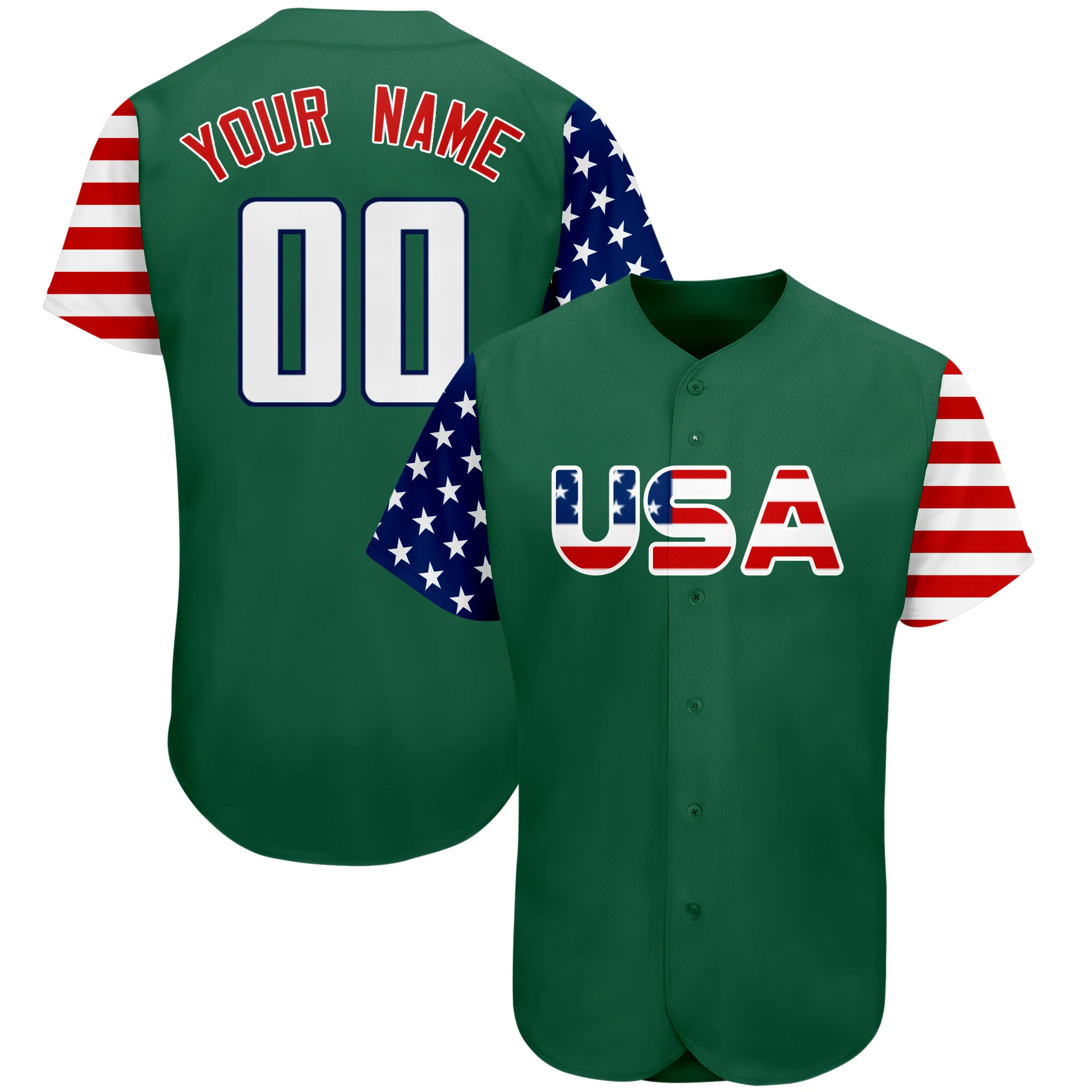 Baseball Jersey Baseball Shirt Printed With USA Flag New Team Shirt College Student League Softball Uniform for Youth/Men