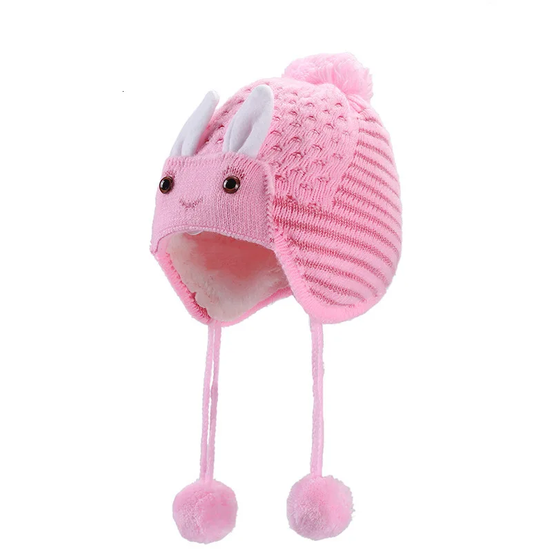 

Rabbit Baby Cashmere Earmuffs Hat Outdoors Baby Warm Knitting Hats Solid Cute Baby Girl Infant Winter Crochet Knit Hat Beanie