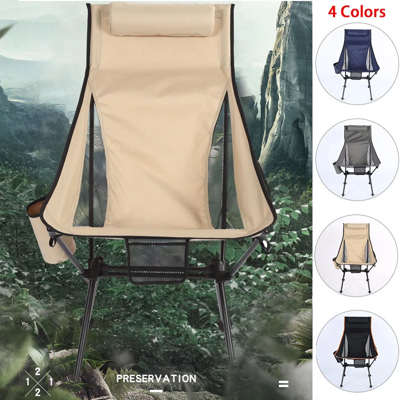 

Camping Chair High Back Folding Camp Chair for Fishing, Garden Backpacking Outdoor Camping Chair for Beach Travel Recliner