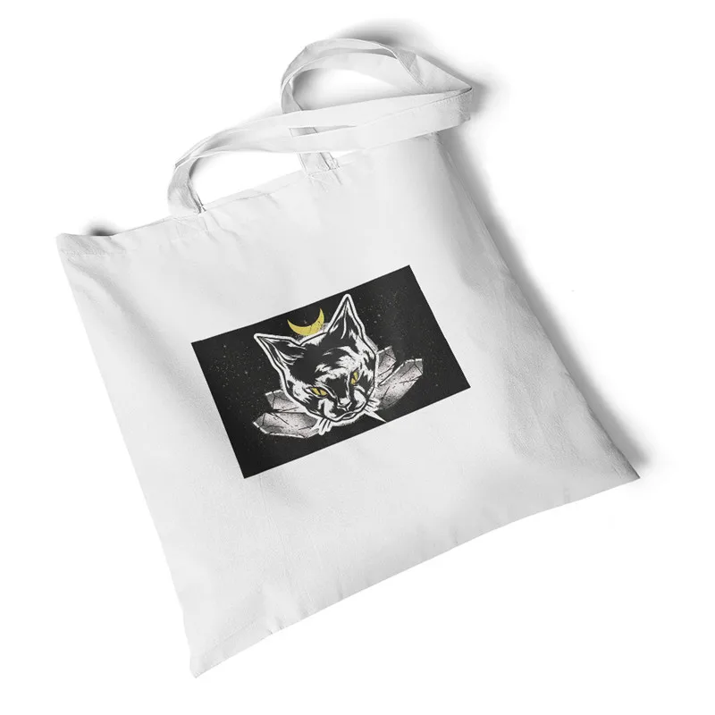 Focal20 Повседневная сумка на плечо с принтом дьявола, холщевая сумка на плечо, дорожная складная сумка брезентовый мешок для покупок, многоразовая сумка на плечо