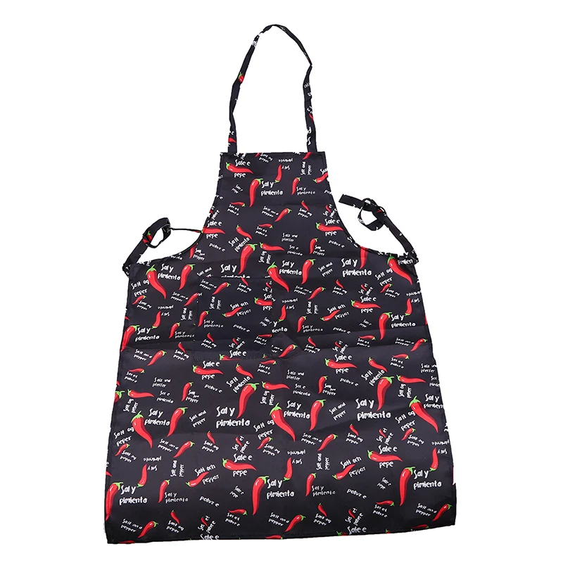 1Pc Polyester Chili Apron Sleeveless Man Bib Apron Chef Waiter Cooking Aprons with Pockets Women Aprons Kitchen Tool