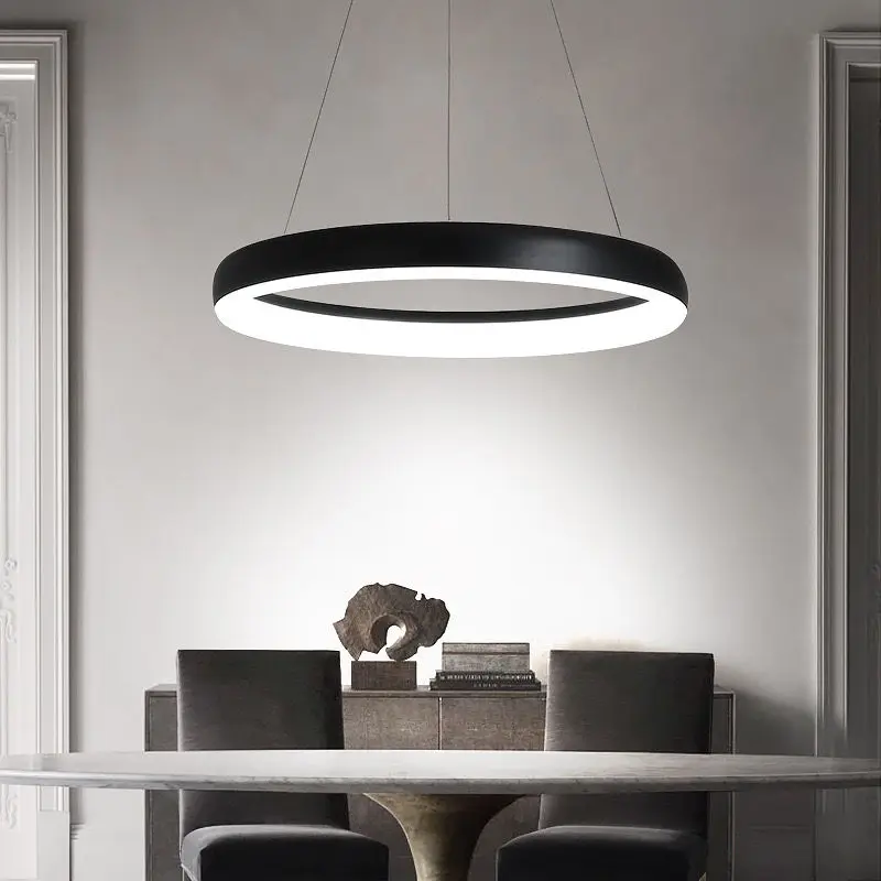 Circular living room chandelier Modern Minimal Restaurant Light Creative Bedroom Hall Lighting Nordic LED room chandelier