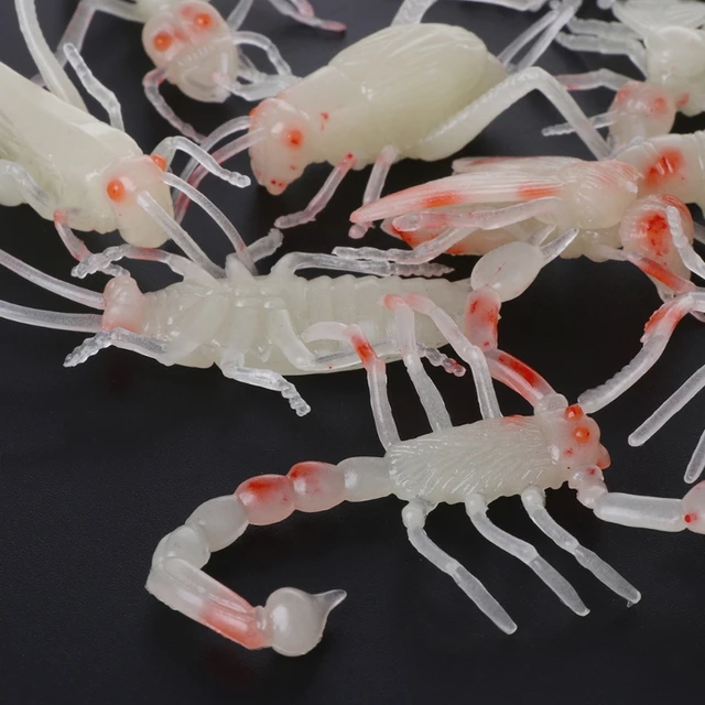 Novelty 12Pcs Soft Spider Insect Night Glow Worms Halloween Toy Joke Gag R9JD 5