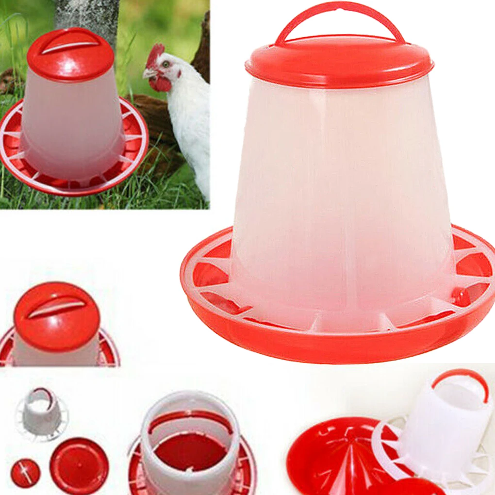 Alimentador de alimentos para pollos de 1,5 l, para el hogar, jardín, granja, pollito, gallina, bebedero agua, cubo, pollito, dispensador de plástico para bebedero agua