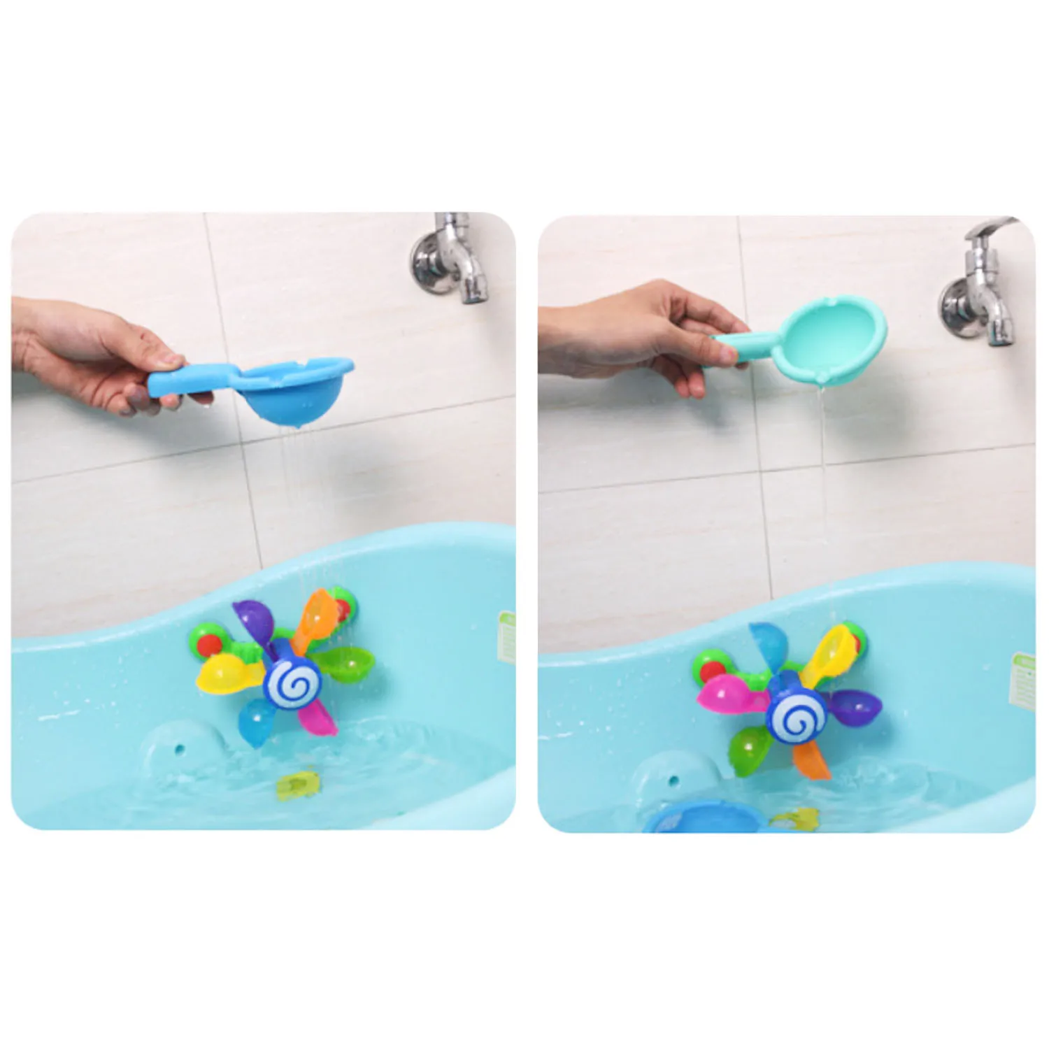 Игрушка для ванны маленькая ветряная мельница водонагреватель игрушка для плавания вода ванная ванна игрушка для купания с 2 шт. ложка для малыша детская пляжная игрушка для ванны