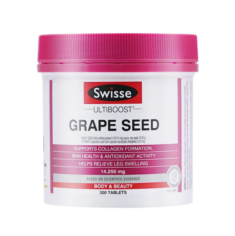 Swisse Grape Seed 14250mg 300Tabs Quality Formula Support Collagen Formation Antioxidant VitaminC Skin Health Relieve Swelling |