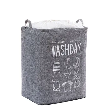 

Large Laundry Hamper Bag Canvas Clothes Storage Basket Clothes Barrel Bags Kids Toy Clothes Container With Handles Storage Bin